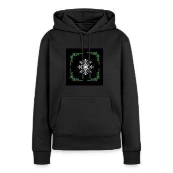 flocon de neige - Sweat à capuche Premium bio Femme - noir - Devant - Julia (174cm)
