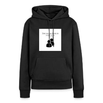 Einer von uns beiden ist klüger als du - Frauen Premium Bio Hoodie - Schwarz - Vorne - Julia (174cm)