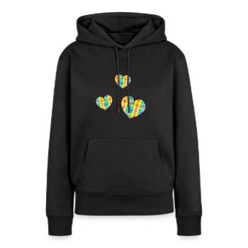 three forms hearts love - Women’s Premium Organic Hoodie - black - Front - Julia (174cm)