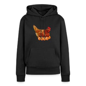 laying hen - Women’s Premium Organic Hoodie - black - Front - Julia (174cm)