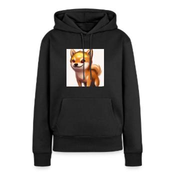 Cute Shiba Inu - Frauen Premium Bio Hoodie - Schwarz - Vorne - Julia (174cm)