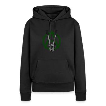 Anarchisme végétalien vert foncé - Sweat à capuche Premium bio Femme - noir - Devant - Julia (174cm)