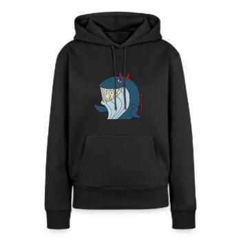 Devil Whale - Frauen Premium Bio Hoodie - Schwarz - Vorne - Julia (174cm)