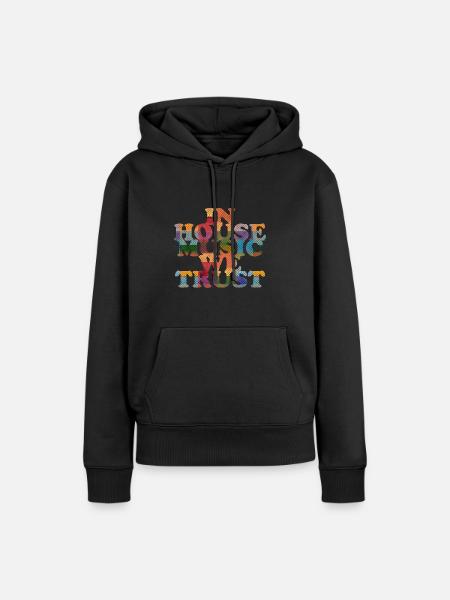 Musique house - Sweat à capuche Premium bio Femme - noir