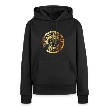 Graffiti Hit and run - Frauen Premium Bio Hoodie - Schwarz - Vorne - Julia (174cm)