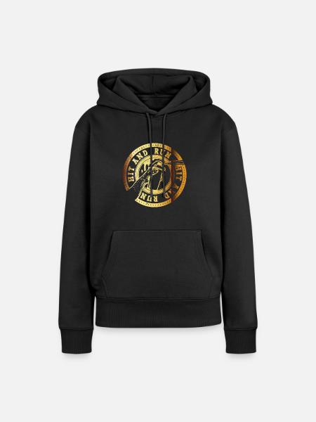 Graffiti Hit and run - Frauen Premium Bio Hoodie - Schwarz
