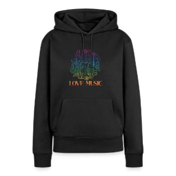 Love Music - Frauen Premium Bio Hoodie - Schwarz - Vorne - Julia (174cm)