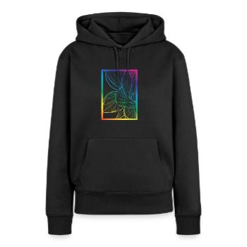 Lotus Lotusblume - Frauen Premium Bio Hoodie - Schwarz - Vorne - Julia (174cm)