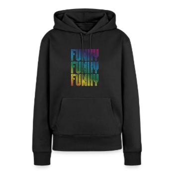 Funky Vintage - Sweat à capuche Premium bio Femme - noir - Devant - Julia (174cm)
