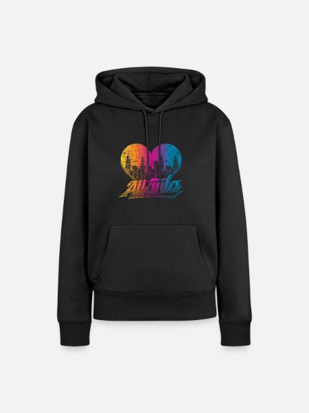 Atlanta Skyline - Frauen Premium Bio Hoodie - Schwarz