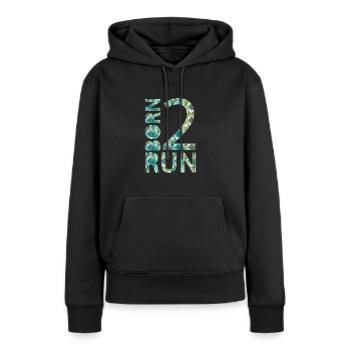 Né 2 Run Runner Runner Cadeau - Sweat à capuche Premium bio Femme - noir - Devant - Julia (174cm)