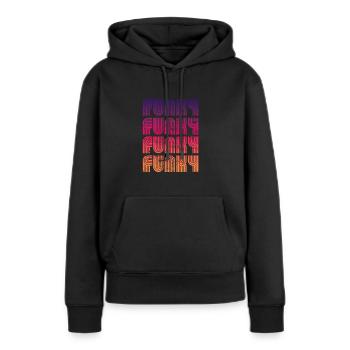 Funky Vintage - Sweat à capuche Premium bio Femme - noir - Devant - Julia (174cm)