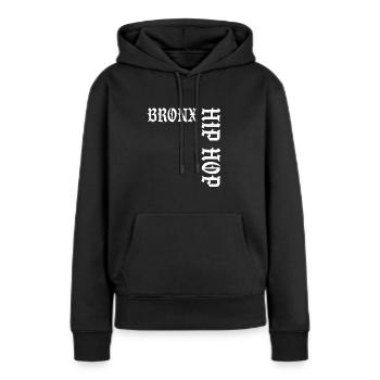 Bronx Hip Hop - Frauen Premium Bio Hoodie - Schwarz - Vorne - Julia (174cm)