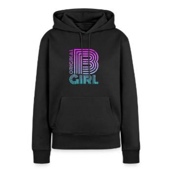 Breakdance Girl b-girl vintage - Sweat à capuche Premium bio Femme - noir - Devant - Julia (174cm)