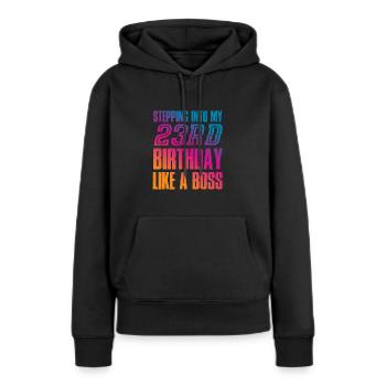 23. Geburtsag 23 Jahre Geschenk - Frauen Premium Bio Hoodie - Schwarz - Vorne - Julia (174cm)