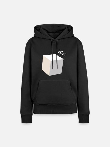 Cube 3D weiß - Frauen Premium Bio Hoodie - Schwarz