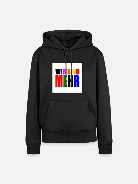 Wir sind mehr - Frauen Premium Bio Hoodie - Schwarz