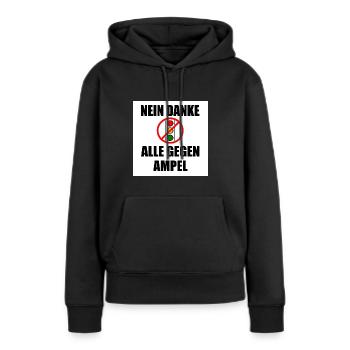 Nein danke ampel - Frauen Premium Bio Hoodie - Schwarz - Vorne - Julia (174cm)