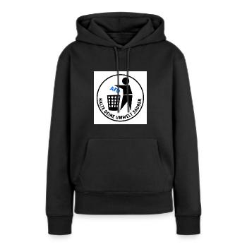 halte deine umwelt sauber - Frauen Premium Bio Hoodie - Schwarz - Vorne - Julia (174cm)