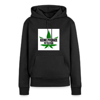 keine pflanze ist illegal - Frauen Premium Bio Hoodie - Schwarz - Vorne - Julia (174cm)