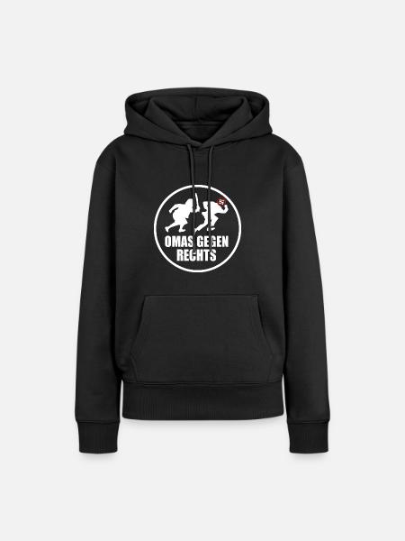 Omas gegen rechts - Frauen Premium Bio Hoodie - Schwarz