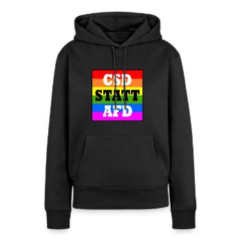 Csd statt afd - Frauen Premium Bio Hoodie - Schwarz - Vorne - Julia (174cm)