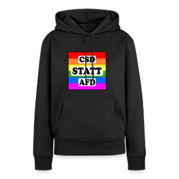 Csd statt afd - Frauen Premium Bio Hoodie - Schwarz - Vorne - Julia (174cm)