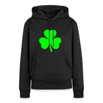 Trèfle d’Irlande - Sweat à capuche Premium bio Femme - noir - Devant - Julia (174cm)