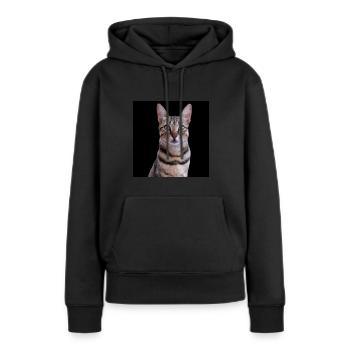 Chats chats - Sweat à capuche Premium bio Femme - noir - Devant - Julia (174cm)