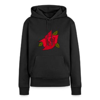 Saint-Valentin, Saint-Valentin, Saint-Valentin - Sweat à capuche Premium bio Femme - noir - Devant - Julia (174cm)