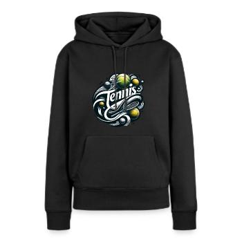 Tennis ist der Sport für Männer und Frauen - Frauen Premium Bio Hoodie - Schwarz - Vorne - Julia (174cm)