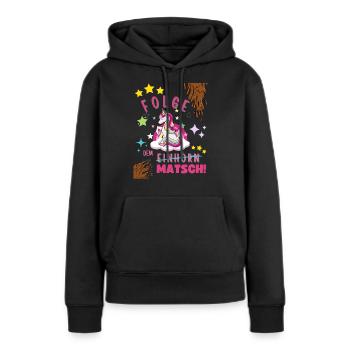 Muddy run shirt mud Matsch Lauf Einhorn obstacle - Frauen Premium Bio Hoodie - Schwarz - Vorne - Julia (174cm)
