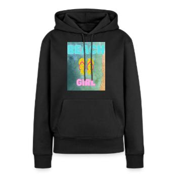 Beachgirl - Frauen Premium Bio Hoodie - Schwarz - Vorne - Julia (174cm)