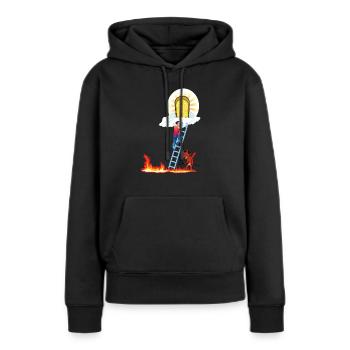 Himmel oder Hölle - Frauen Premium Bio Hoodie - Schwarz - Vorne - Julia (174cm)