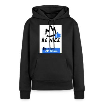 Motivator, coole Inschrift .interessanter Text - Frauen Premium Bio Hoodie - Schwarz - Vorne - Julia (174cm)