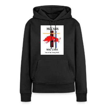 McCann Familienname - Frauen Premium Bio Hoodie - Schwarz - Vorne - Julia (174cm)