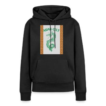 Celte asiatique - Sweat à capuche Premium bio Femme - noir - Devant - Julia (174cm)