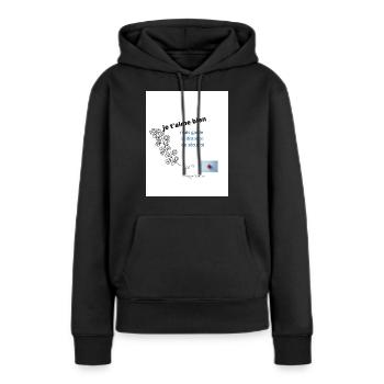 god's healing - Sweat à capuche Premium bio Femme - noir - Devant - Julia (174cm)