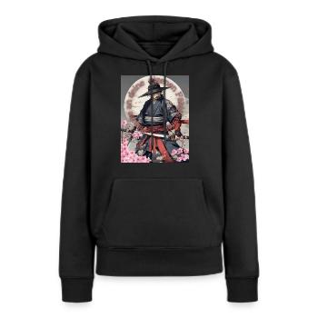 Samurai Krieger Schwertkämpfer Kirchblüten - Frauen Premium Bio Hoodie - Schwarz - Vorne - Julia (174cm)