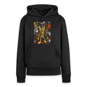 Street Art Whiskers: Halloween Graffiti Cat Tee - Sweat à capuche Premium bio Femme - noir - Devant - Julia (174cm)