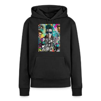 Punks Not Dead - Frauen Premium Bio Hoodie - Schwarz - Vorne - Julia (174cm)