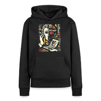 Cooles Techniker Kunst Geschenk - Frauen Premium Bio Hoodie - Schwarz - Vorne - Julia (174cm)