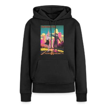 Retro-Dance-Vibes - Frauen Premium Bio Hoodie - Schwarz - Vorne - Julia (174cm)