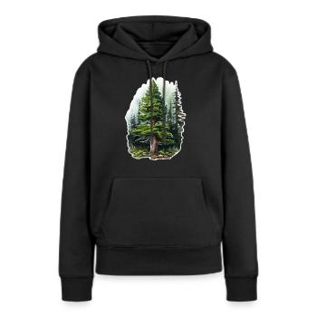 Sapin - Sweat à capuche Premium bio Femme - noir - Devant - Julia (174cm)