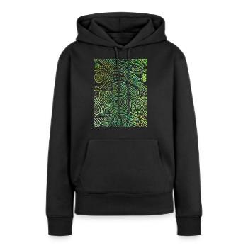 Urbane Grafik - Frauen Premium Bio Hoodie - Schwarz - Vorne - Julia (174cm)