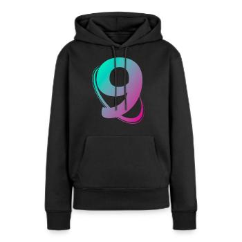 Nummer 9 mehrfarbig - Frauen Premium Bio Hoodie - Schwarz - Vorne - Julia (174cm)