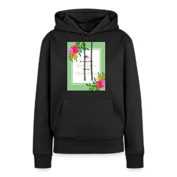 INVITATION EN L'HONNEUR DE MARIAGE - Sweat à capuche Premium bio Femme - noir - Devant - Julia (174cm)