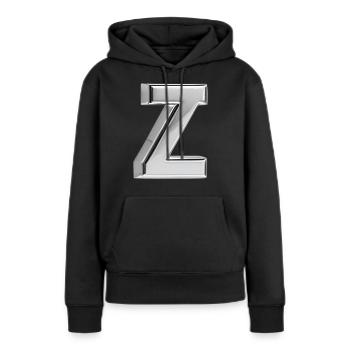 Chrome ,, Z " Métallisé - Sweat à capuche Premium bio Femme - noir - Devant - Julia (174cm)