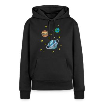 galaxy - Frauen Premium Bio Hoodie - Schwarz - Vorne - Julia (174cm)