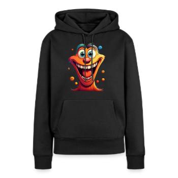 Dessin animé drôle - Sweat à capuche Premium bio Femme - noir - Devant - Julia (174cm)